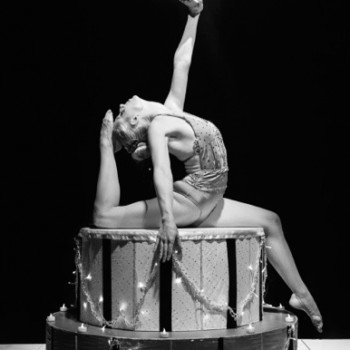 Bensons Agency Contortionist and fire performer in black and white